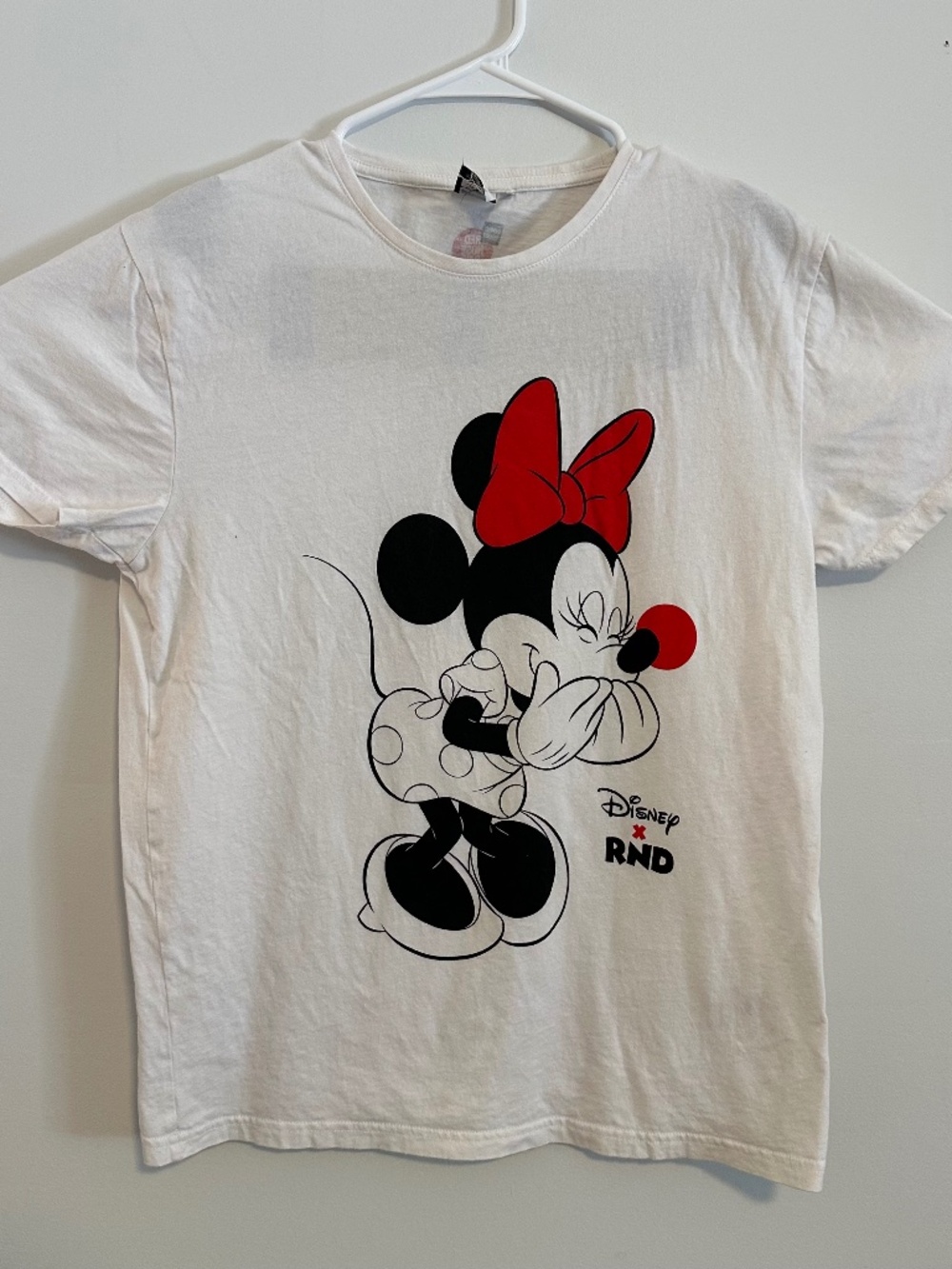 Minnie Mouse Comic Relief RND Graphic Print T-Shirt Small White Y2K Short Sleeve